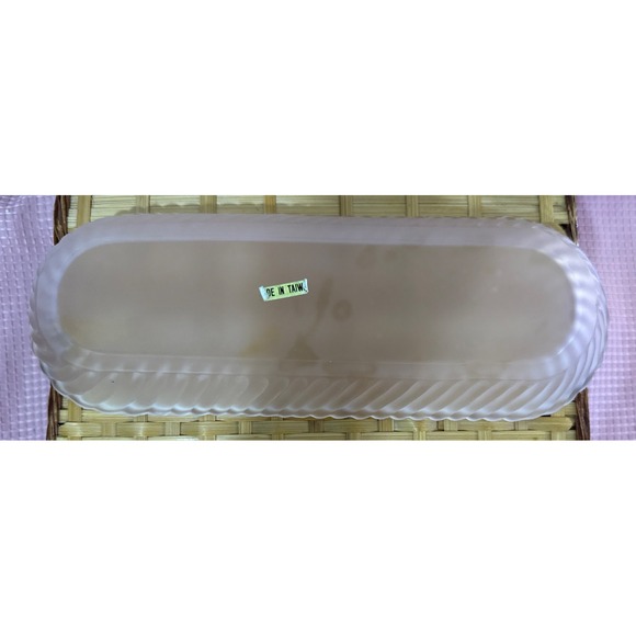 VINTAGE 4 PIECE PINK FROSTED GLASS BUTTERFLY PERFUME VANITY SET i3 - Picture 9 of 9